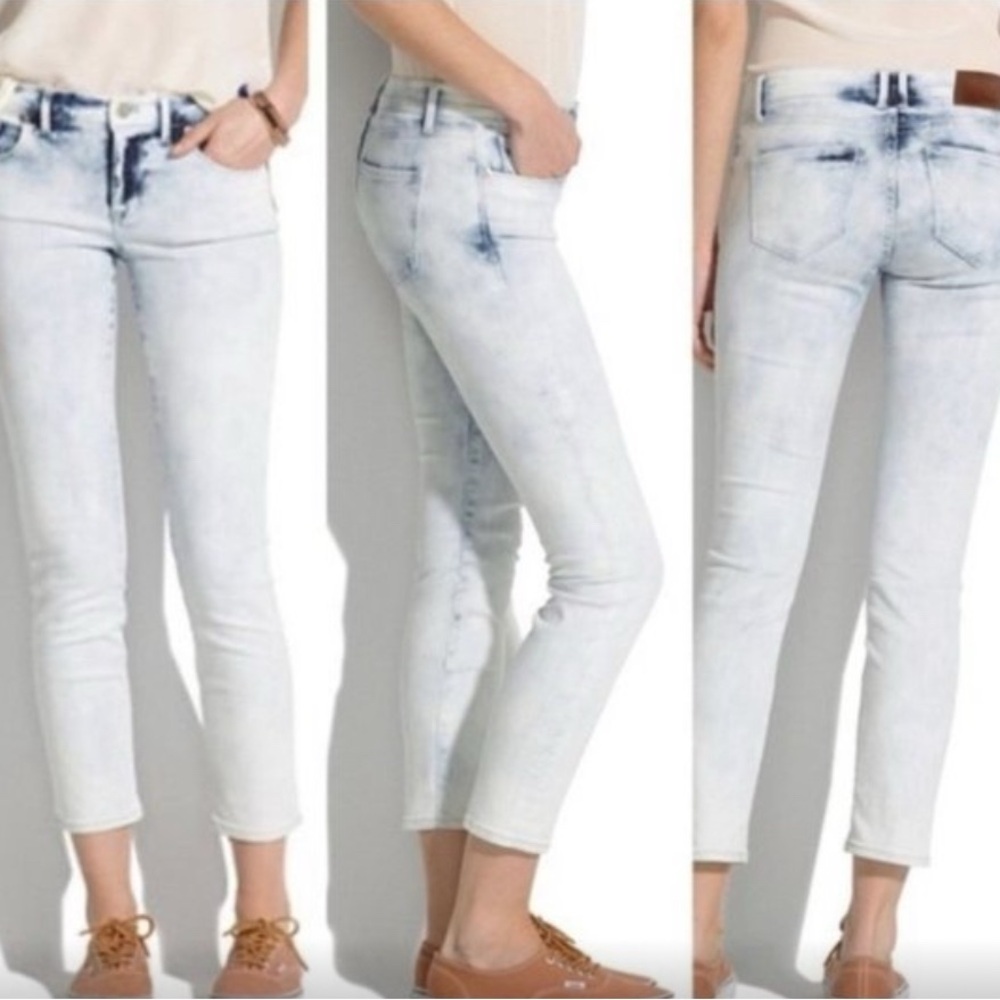 MADEWELL Crop Light Storm Acid Wash Jeans 26